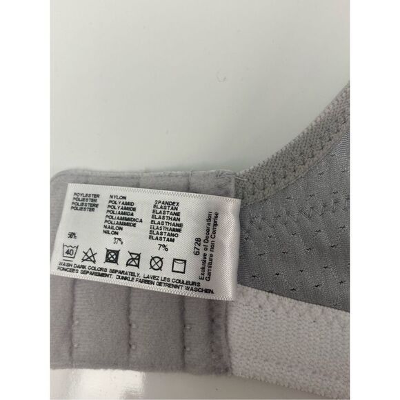 Glamorise Double Layer Sports Bra Womens Size 40C White Gray - Picture 8 of 8